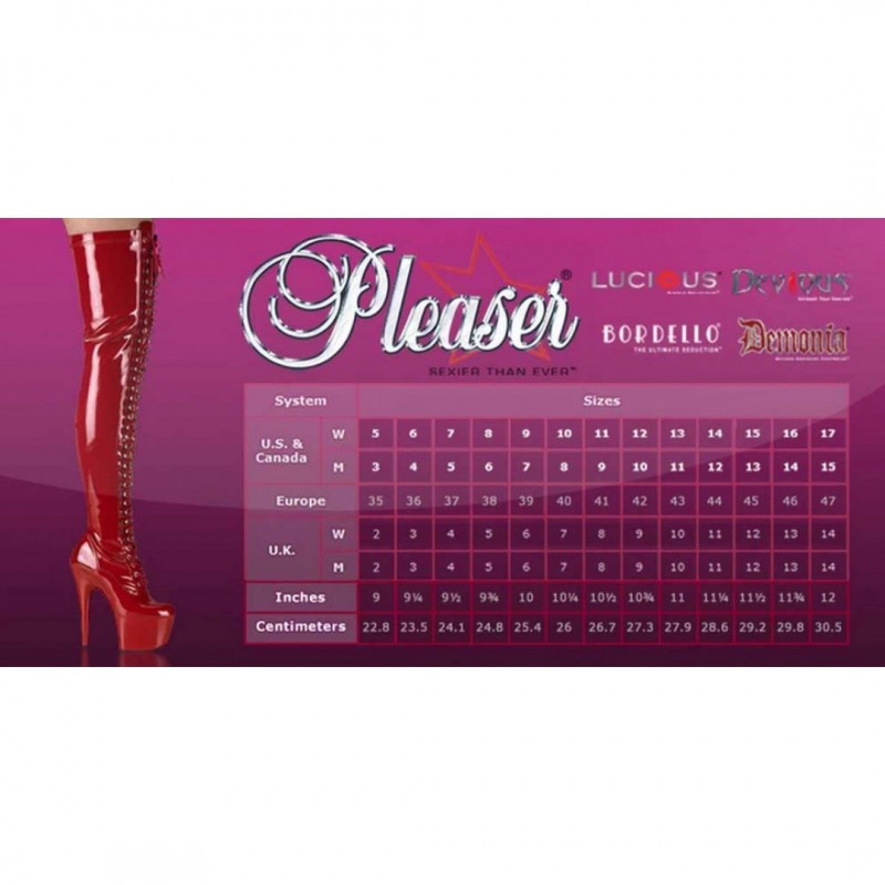 Pleaser ADORE-3000 Thigh High Boots ADO3000/B/PU-E