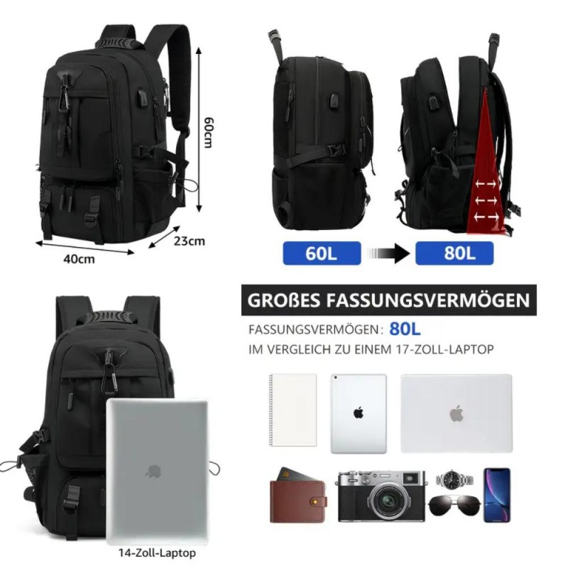 Expandable Travel 80L Backpack AH6579824