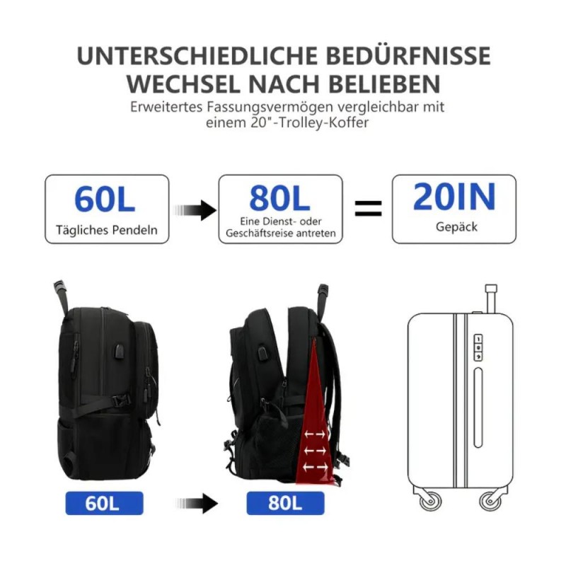 Expandable Travel 80L Backpack AH6579824
