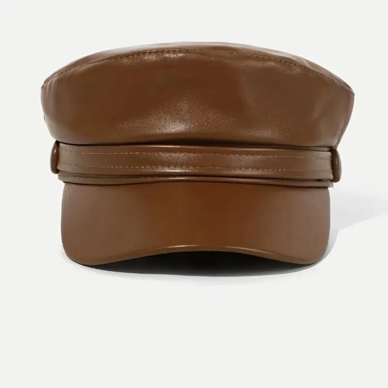 Beret PU Leather Flat Top Cap GX5639168-E