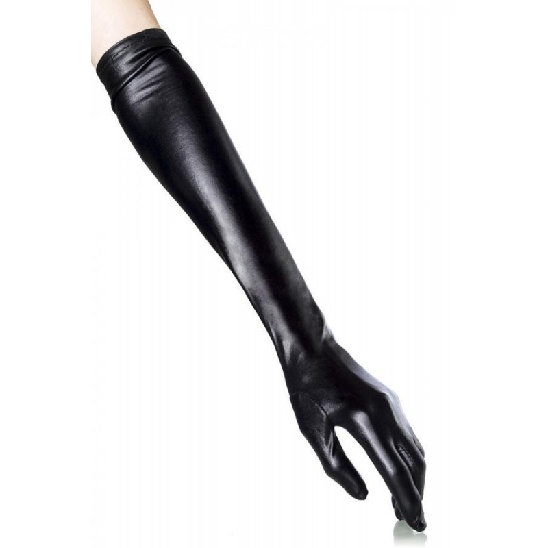 Long Wetlook Gloves 11933B