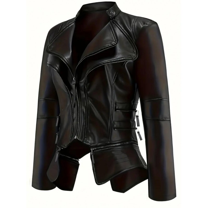Aldra Rossi Womens Biker PU leather Jacket DW27326...