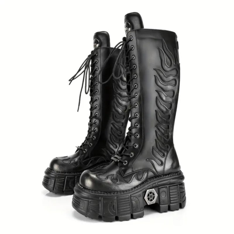 AR Punk Flame Motorcycle Boots QR448481