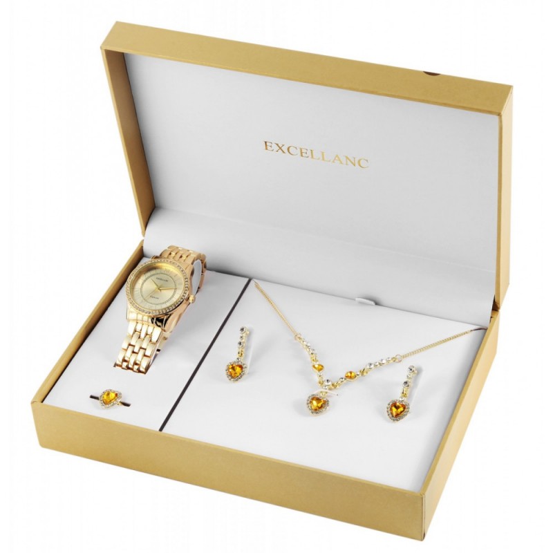 Excellanc ladies watch gift set with necklace, rin...