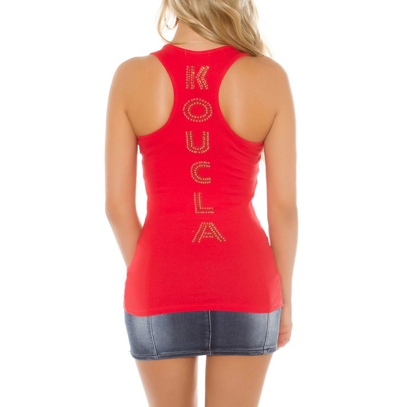 KouCla finerip tanktop w rhinest studsprint 0000X040A