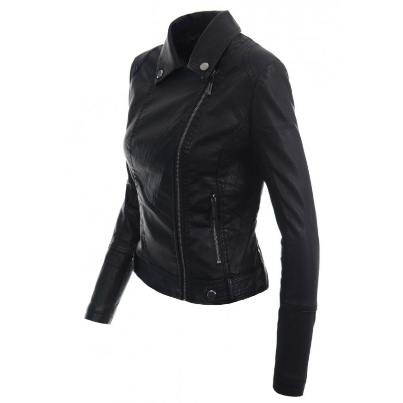 Ortalion Womens PU Leather Biker Jacket LCR8397B